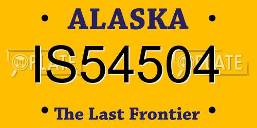 IS54504 Alaska License Plate