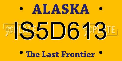 IS5D613 Alaska License Plate
