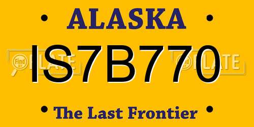 IS7B770 Alaska License Plate