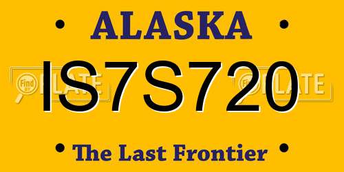 IS7S720 Alaska License Plate