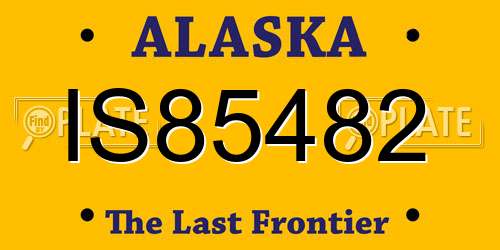 IS85482 Alaska License Plate