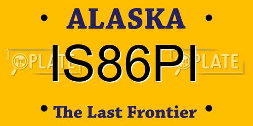 IS86PI Alaska License Plate
