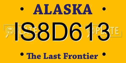 IS8D613 Alaska License Plate