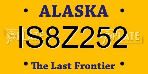 IS8Z252 Alaska License Plate