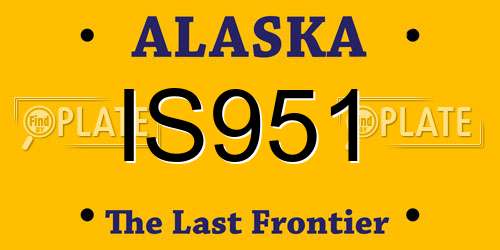 IS951 Alaska License Plate