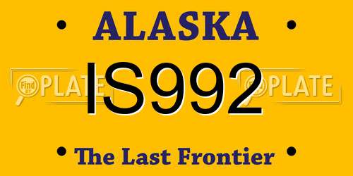 IS992 Alaska License Plate