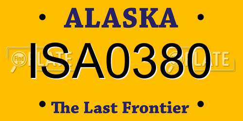 ISA0380 Alaska License Plate