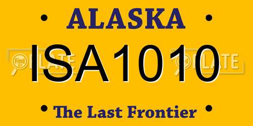 ISA1010 Alaska License Plate