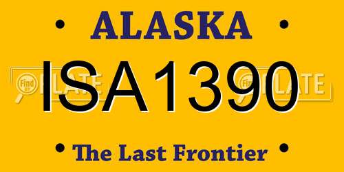 ISA1390 Alaska License Plate