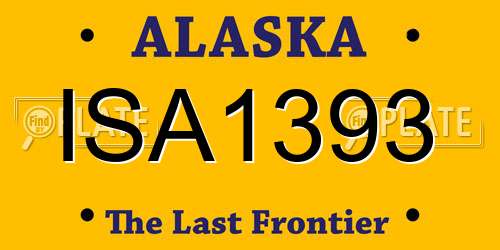 ISA1393 Alaska License Plate