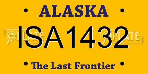 ISA1432 Alaska License Plate
