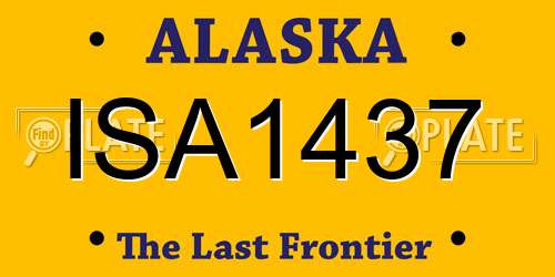 ISA1437 Alaska License Plate