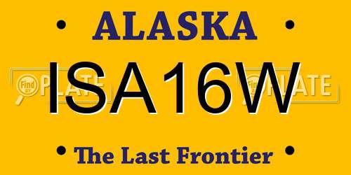 ISA16W Alaska License Plate