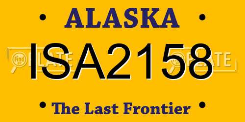 ISA2158 Alaska License Plate