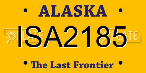ISA2185 Alaska License Plate