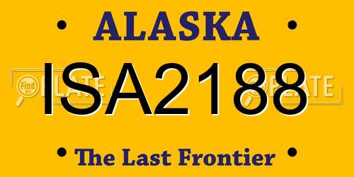 ISA2188 Alaska License Plate