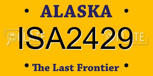 ISA2429 Alaska License Plate