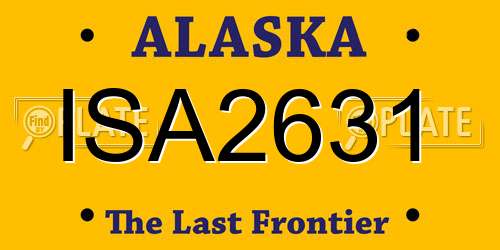 ISA2631 Alaska License Plate