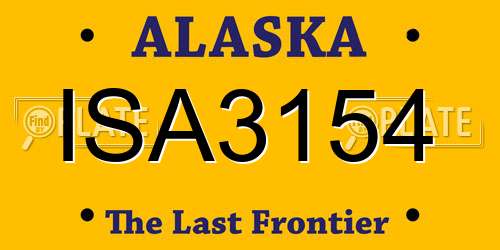 ISA3154 Alaska License Plate