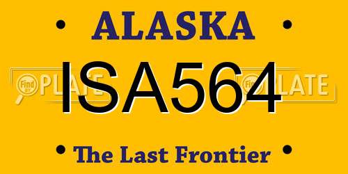 ISA564 Alaska License Plate