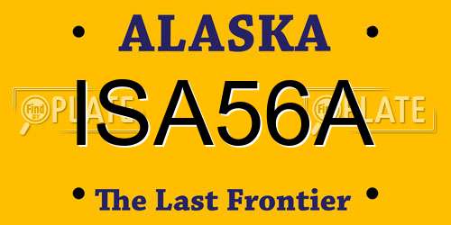 ISA56A Alaska License Plate