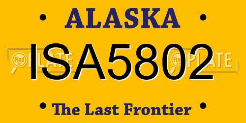 ISA5802 Alaska License Plate
