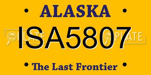 ISA5807 Alaska License Plate