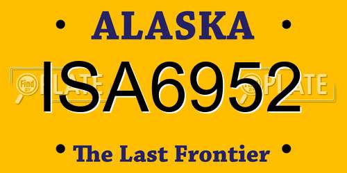 ISA6952 Alaska License Plate