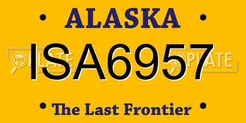 ISA6957 Alaska License Plate