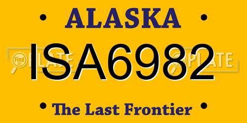 ISA6982 Alaska License Plate