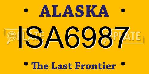 ISA6987 Alaska License Plate
