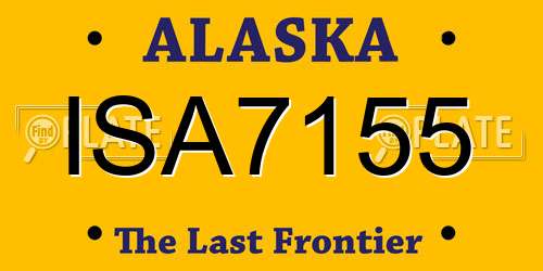 ISA7155 Alaska License Plate