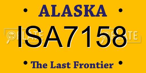 ISA7158 Alaska License Plate