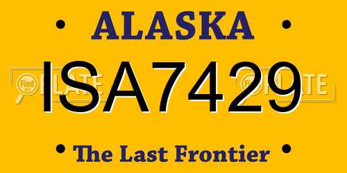 ISA7429 Alaska License Plate