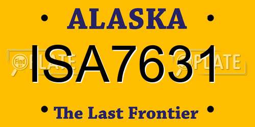 ISA7631 Alaska License Plate