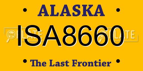 ISA8660 Alaska License Plate