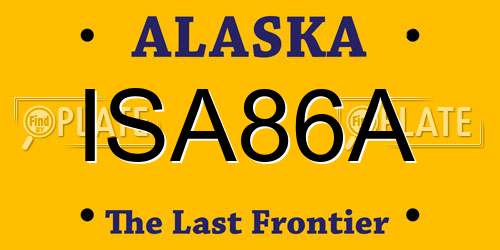 ISA86A Alaska License Plate