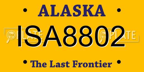 ISA8802 Alaska License Plate