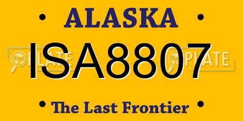 ISA8807 Alaska License Plate