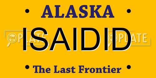 ISAIDID Alaska License Plate
