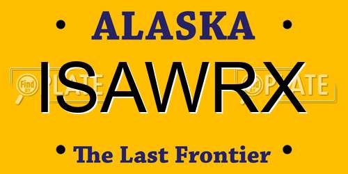 ISAWRX Alaska License Plate