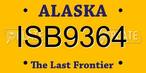 ISB9364 Alaska License Plate