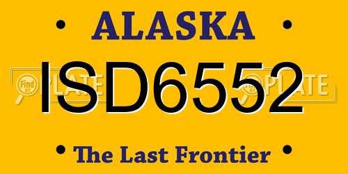 ISD6552 Alaska License Plate