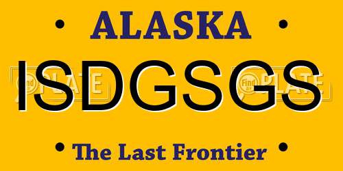 ISDGSGS Alaska License Plate