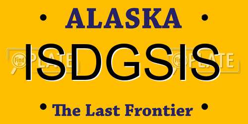 ISDGSIS Alaska License Plate