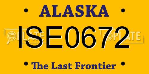 ISE0672 Alaska License Plate