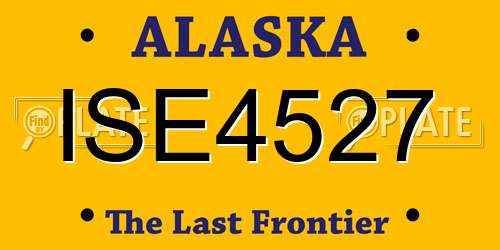 ISE4527 Alaska License Plate