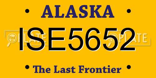 ISE5652 Alaska License Plate