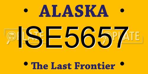 ISE5657 Alaska License Plate