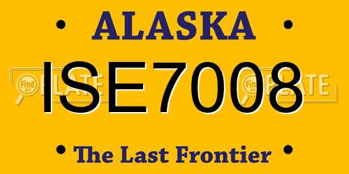 ISE7008 Alaska License Plate
